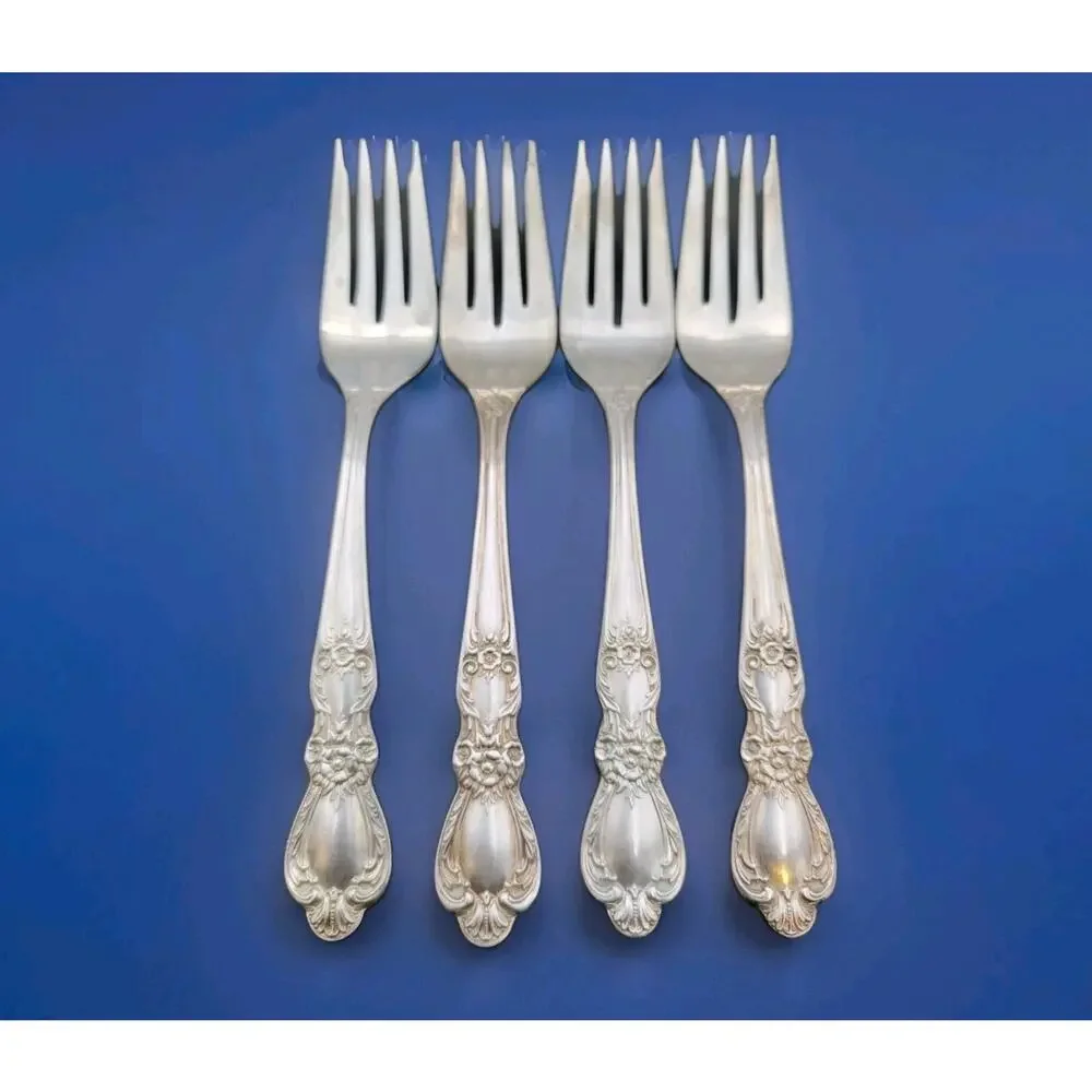 1847 IS Rogers Bros Silverware Set Of 4 HERITAGE Flatware Salad Forks